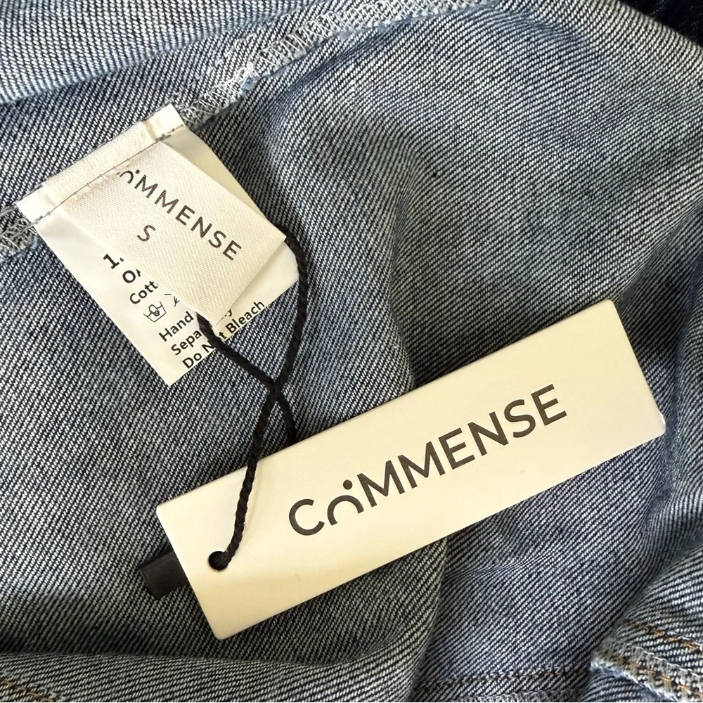 Commense 100% Cotton Sleeveless Denim Mini Dress Blue NWT Small Soft Lightweight - Picture 8 of 10